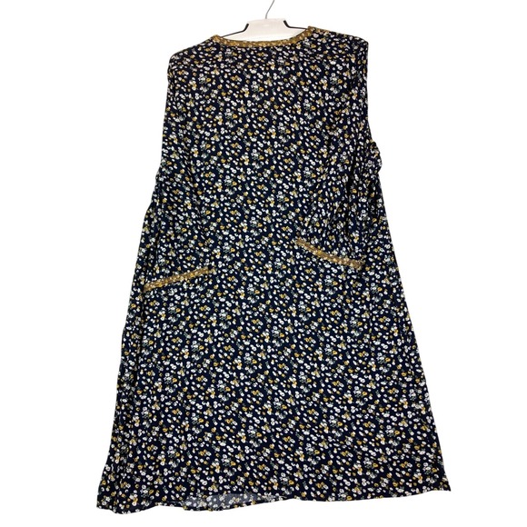 J. Jill Women's Embroidered Floral Print Tunic Dress Long Sleeve Boho Size L - Picture 2 of 11